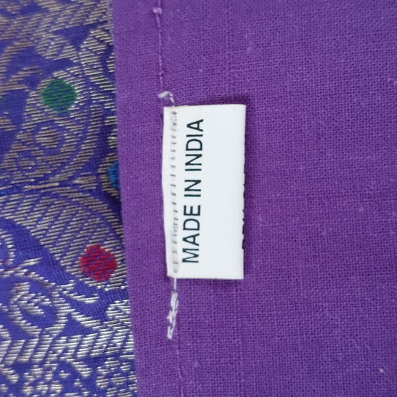Unique Silk Iridescent Purple Patchwork Batik Bedspread/ Coverlet from India - Picture 10 of 14